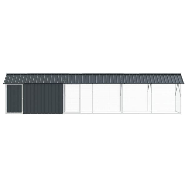 vidaXL Bird Cage Anthracite 630 x 103 x 142 cm Galvanised Steel