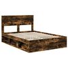 vidaXL Bed Frame Smoked Oak 160 x 200 cm Solid Pine Wood