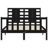 vidaXL Bed Frame without Mattress Black Double Solid Wood Pine