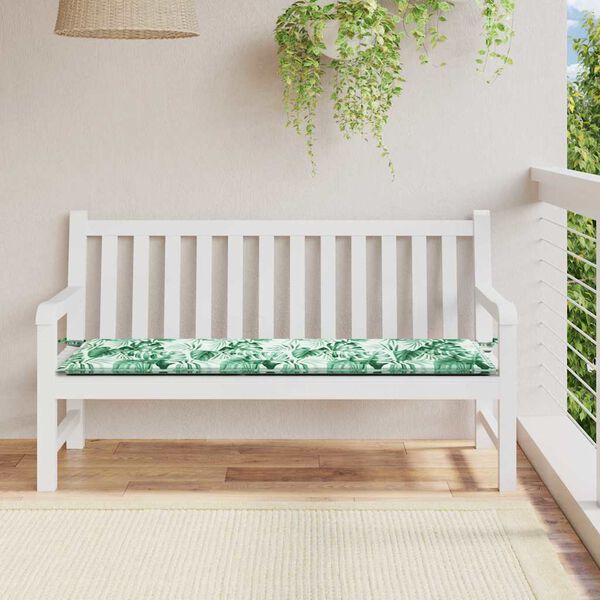 vidaXL Garden Bench Cushion Floral Green 200 x 50 x 4 cm Oxford fabric