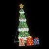 vidaXL Lighted Christmas Tree with 3 Gift Boxes 2D Warm White 150 cm