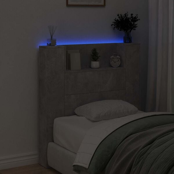 vidaXL Headboard Concrete Grey 100 x 16.5 x 103.5 cm Engineered Wood