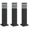 vidaXL Outdoor Floor Lamps with Outlet 3pcs Black 50 cm Aluminium