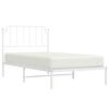 vidaXL Metal Bed Frame without Mattress with Headboard White 100x200cm