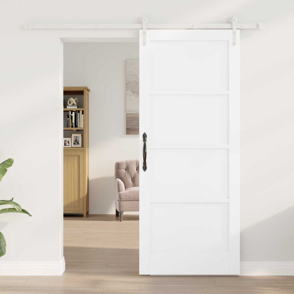 vidaXL Sliding Door ORKDAL White 83 x 202 cm Solid Pine Wood