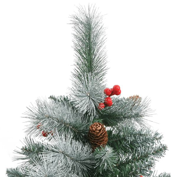 vidaXL Artificial Hinged Christmas Tree with Cones and Berries 210 cm