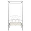 vidaXL Canopy Bed Frame without Mattress White Metal 120x200 cm