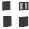 vidaXL 4 Piece Kitchen Cabinet Set Porto Black Engineered Wood