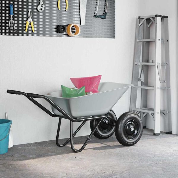 vidaXL Wheelbarrow Tray Replacement Silver 88 x 60 x 32 cm