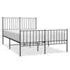 vidaXL Metal Bed Frame without Mattress with Footboard Black 120x200cm