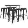 vidaXL 7 Piece Bar Set Black