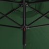 vidaXL Double Garden Parasol with Steel Pole Green 600 cm