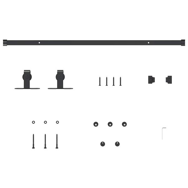 vidaXL Sliding Cabinet Door Kit 91 cm Carbon Steel
