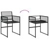 vidaXL Garden Chairs 4 pcs Black Poly Rattan