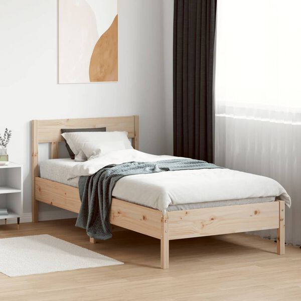 vidaXL Bed Frame without Mattress 90x190 cm Single Solid Wood Pine