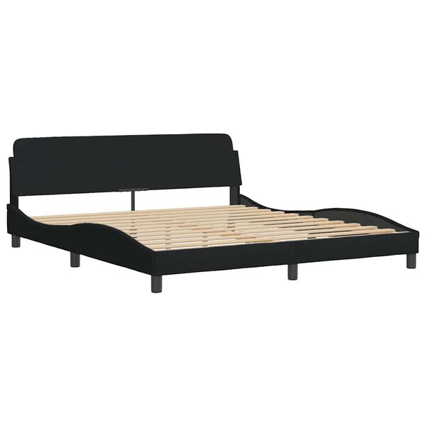 vidaXL Bed Frame "Dover" Black 180x200 cm Super King Fabric