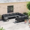 vidaXL Garden Sofa Set with Cushion 11 pcs Black Aluminium