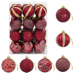 vidaXL Christmas Ball Set 36 pcs Wine Red 6 cm Polystyrene