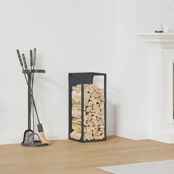 vidaXL Firewood Rack Anthracite 25x25x60 cm Cold-rolled steel