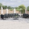 vidaXL Garden Sofa Set with Cushion 8 pcs Black Steel