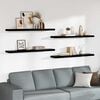 vidaXL Floating Wall Shelves 4 pcs High Gloss Black 120x23.5x3.8 cm MDF