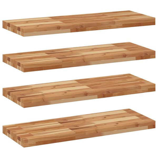 vidaXL Floating Shelves 4 pcs 80x30x4 cm Oil Finished Solid Wood Acacia