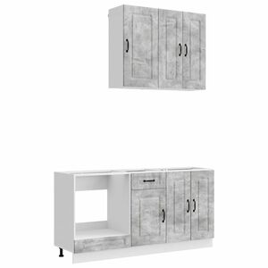 vidaXL Kitchen Unit KALMAR 5 pcs Concrete Grey Engineered Wood