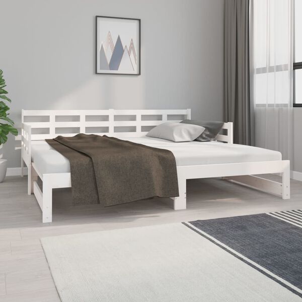vidaXL Pull-out Day Bed without Mattress White 2x(90x190) cm