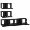 vidaXL TV Cabinet Set Wall-mounted 4 pcs Black Oak Engineered Wood