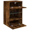 vidaXL TV Wall Cabinet with LED Lights Smoked Oak 40x30x60.5 cm