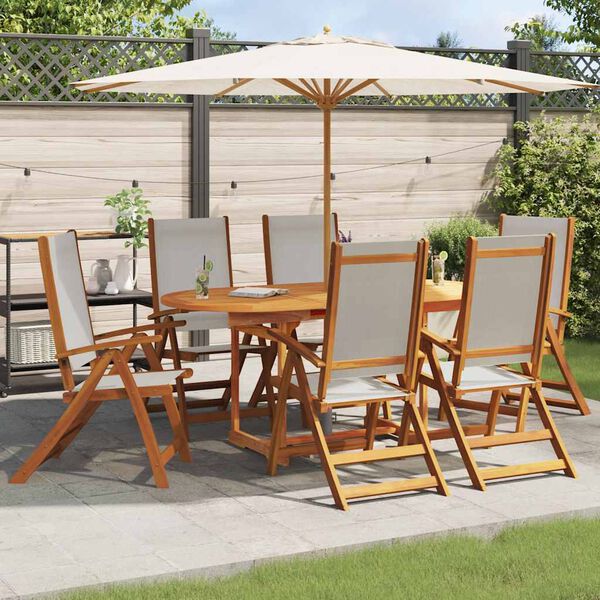 vidaXL Folding Garden Chairs 6 pcs Solid Wood Acacia and Textilene