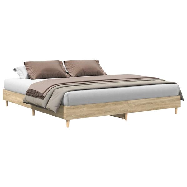 vidaXL Bed Frame without Mattress Sonoma Oak 180x200cm Engineered Wood