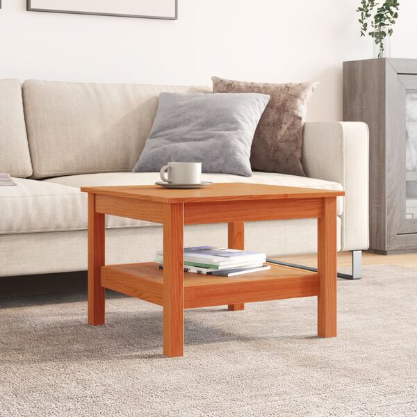 vidaXL Coffee Table Wax Brown 55x55x40 cm Solid Wood Pine