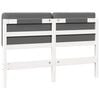 vidaXL Upholstered Headboard White and Light Grey 160 cm