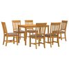 vidaXL Dining Set 7 pcs Grey Solid Oak Wood
