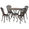 vidaXL Garden Dining Set 5 pcs Bronze Aluminium
