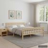 vidaXL Bed Frame without Mattress Natural Solid Pinewood 160x200 cm