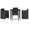 vidaXL Garden Dining Set 5 pcs Black Poly Rattan