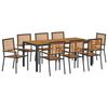 vidaXL Garden Dining Set 9 pcs Black and Brown Poly Rattan