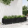 vidaXL Garden Planter with Wheels Black 240x50x54 cm PP