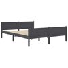 vidaXL Bed Frame without Mattress Dark Grey Solid Wood Pine 140x200 cm (322127+321990)