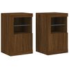vidaXL Side Cabinets with LED Lights 2 pcs Brown Oak Engineered Wood