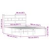 vidaXL Metal Bed Frame without Mattress Smoked Oak 135x190 cm Double