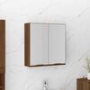 vidaXL Bathroom Mirror Cabinet Brown Oak 64x20x67 cm