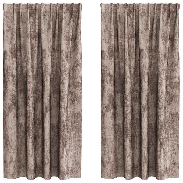 vidaXL Velvet Curtains 2 pcs Cappuccino 175 x 140 cm Velvet