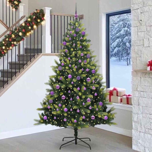 vidaXL Artificial Hinged Christmas Tree 300 LEDs Green 240 cm