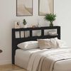 vidaXL Headboard Cabinet with LED Black Oak 160x17x102 cm