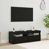 vidaXL TV Cabinet 2 pcs Black Oak 60 x 35 x 40 cm Engineered Wood