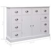 vidaXL Sideboard with 10 Drawers White 113x30x79 cm Wood