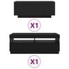 vidaXL TV Cabinet Set 2 pcs Black 200 x 35 x 40 cm Engineered Wood